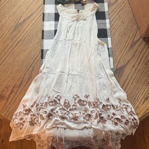 Elegant White and Brown Kids Dress